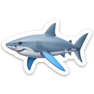 Put blue Nike shoes on the fins of the shark sticker