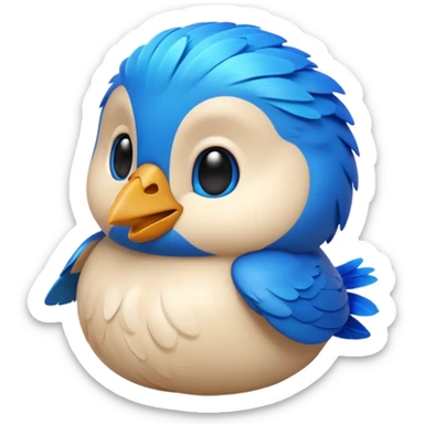 
3D emoji of a small bird, in Apple Memoji style. Soft studio lighting, glossy finish, black background, minimalistic and centered composition.
 sticker