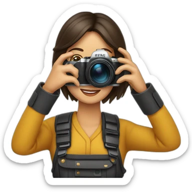 Femme brune photographe sticker