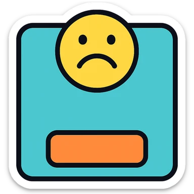 colorful icon of a bathroom scale with a frowning emoji on the screen sticker