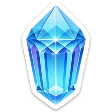 Long Blue glowing crystal sticker