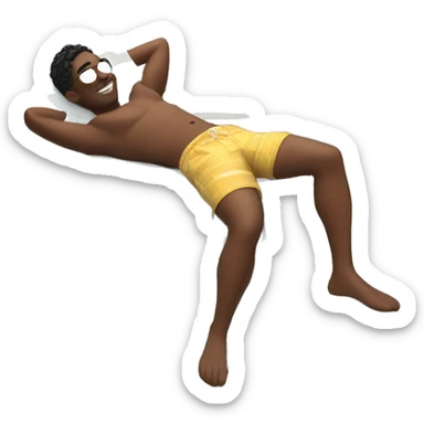 Guy chilling by pool  sticker