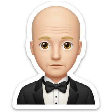 Bald guy with mullet in tuxedo sticker