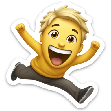 a very happy person jumping in the air sticker