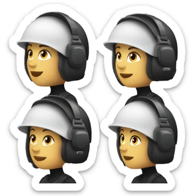 white woman operator dressed in black with a milatary helmet, without glasses, wearing a headset, ready to respond to alerts sticker