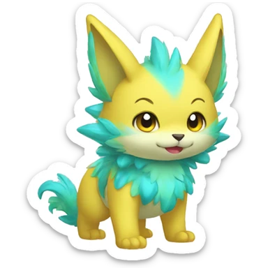 Cute cool shiny colorful animal hybrid Fakemon full body sticker