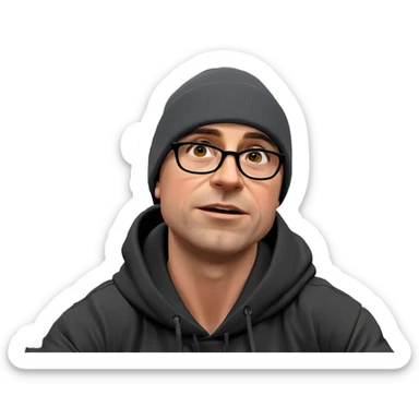 boy in beanie indoors sticker