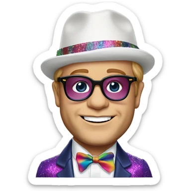 elton john colorful sticker