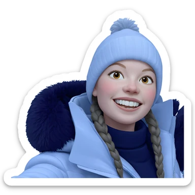 smiling girl in winter coat sticker