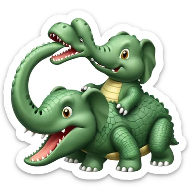 Alligator beating up a elephant sticker