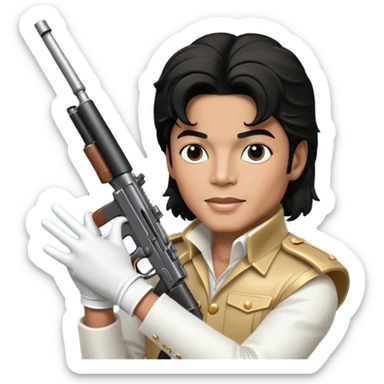 Michael Jackson holding an LMG sticker