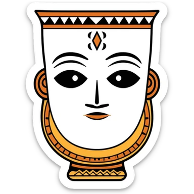 Moche ceramic portrait vessel sticker