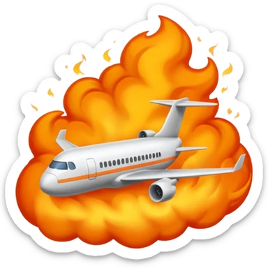 Airplane fuel fire sticker