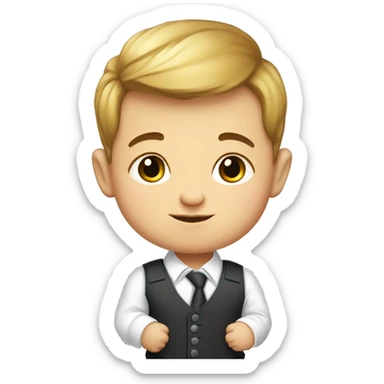 little baby boss, avec cheveux de bébé louis cartoon français sticker