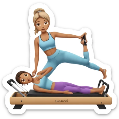 A girl doing pilates reformer sticker