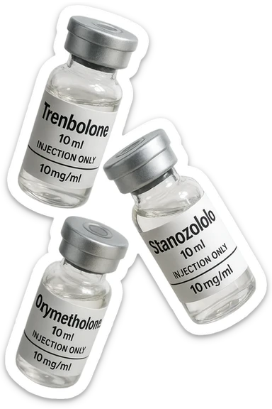 FIALE MEDICHE DI Trenbolone, stanozololo, oxymetholone FLUTTUANO IN ARIA, iperrealistico 4k, isolato su sfondo bianco sticker