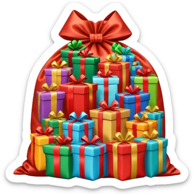 Christmas gift sack opened sticker
