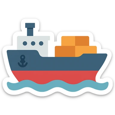Flat design style ship sticker