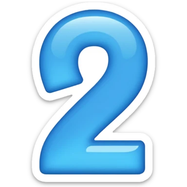 numero 2 azul sticker