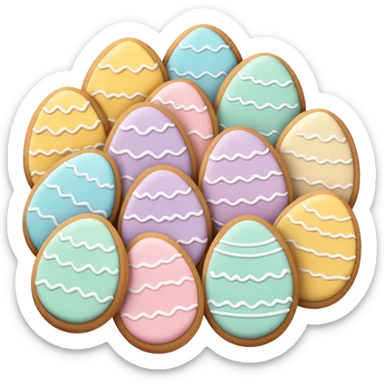 Ester egg shape Patel color cookies  sticker