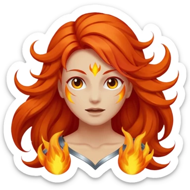 pasión celestial, con fuego y con mucho poder sticker