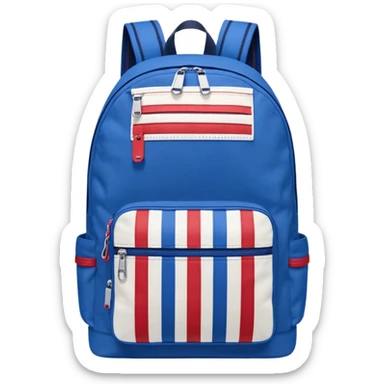 blue backpack with tommyjeans logo like american flag sticker