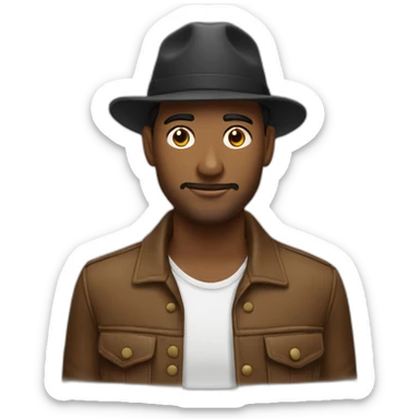 Hombre con gorra negra y pasamontañas sticker