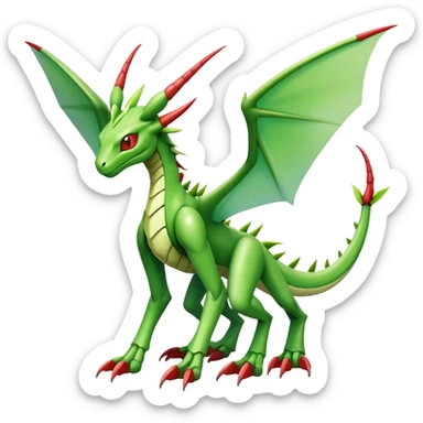  Cool Edgy Shiny Futuristic Ethereal Legendary Scyther-Flygon-Digimon-hybrid full body sticker
