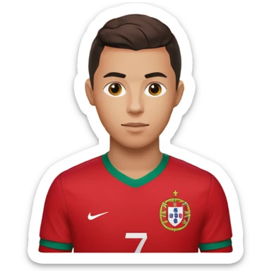 red Portugal football shirt with Ronaldo on the back sticker