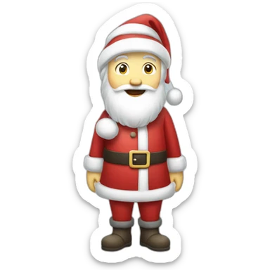 Full height Actively gesturing with hands pale skin Santa Claus in gray sticker