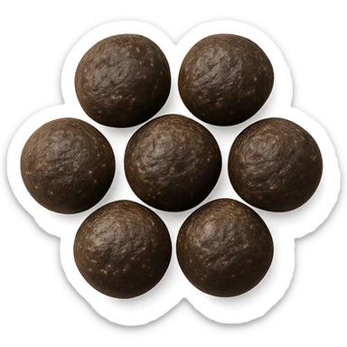 feci di animale a palline viste dall'alto, iperrealistico 4k sticker