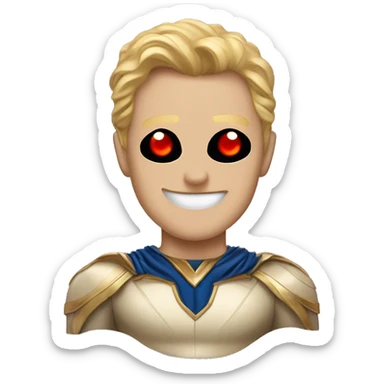 super homelander from "the boys" series with red eyes  sticker