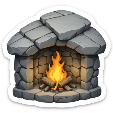 Rock hearth sticker