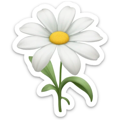 White flower sticker