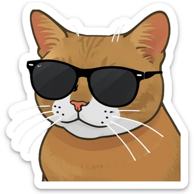 Cat with sunglasses sticker