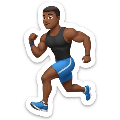 Black muscular guy chasing little children sticker