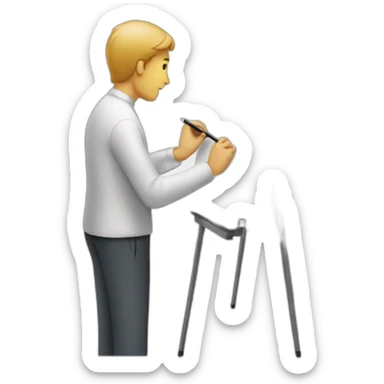 Man writing on a marker board sticker