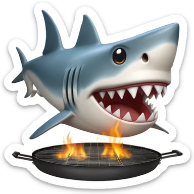 A Shark grilling sticker