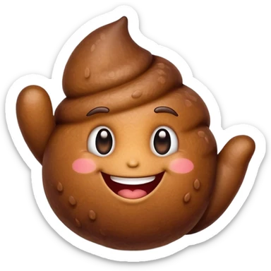 hand presenting a smiling poo emoji sticker