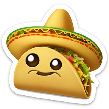 Taco wearing a hat  sticker