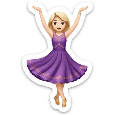 Happy girl dancing full body sticker