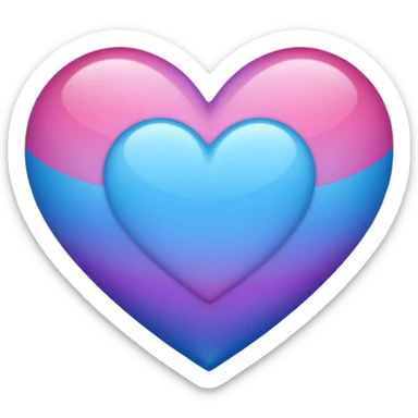 Pink purple blue heart bi flag sticker