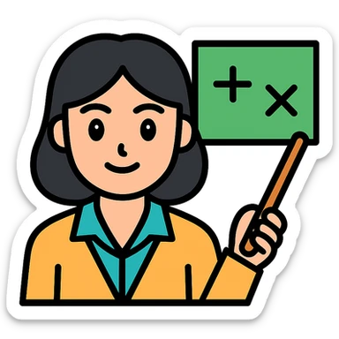A good math teacher with black hair and beautiful eyes sticker