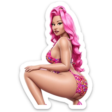 colorful beauty in high heels sticker