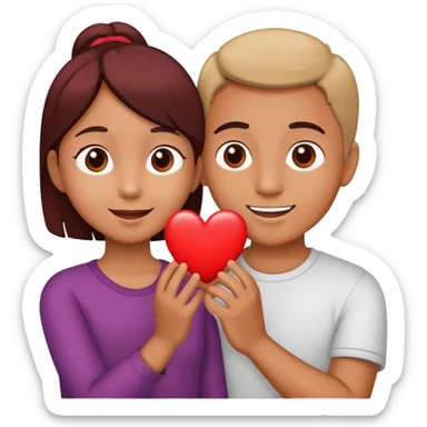 child giving a heart to a parent, happy and affectionate sticker