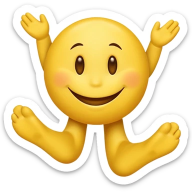 A smiley face between two legs looking up sticker