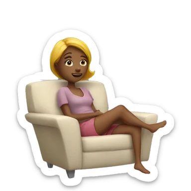 Girl relax watch TV sticker