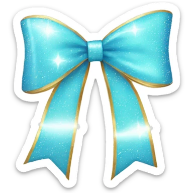 Light Blue bow with sparkles sticker