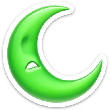 green half moon sticker