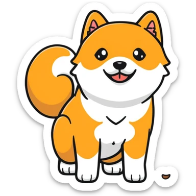 Black Shiba Inu dog pooping sticker